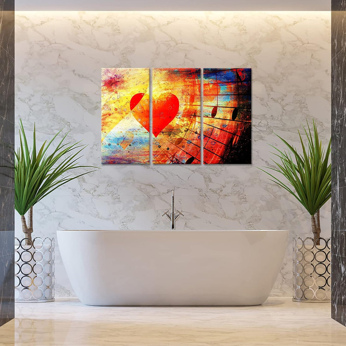 3 Pieces Framed and Stretched Canvas Prints Each Panel 12x24inch N28844