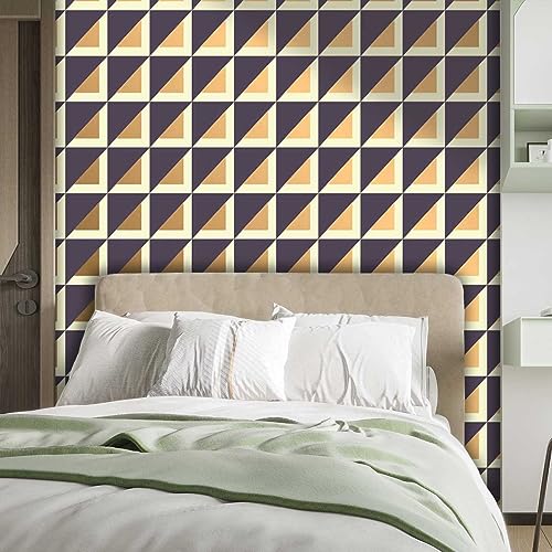 Brown Wall Sticker Geometry Lattice Line Wallpaper 118" X 110" F945754