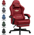 Black Fabric Ergonomic Gaming Chair with Footrest O816