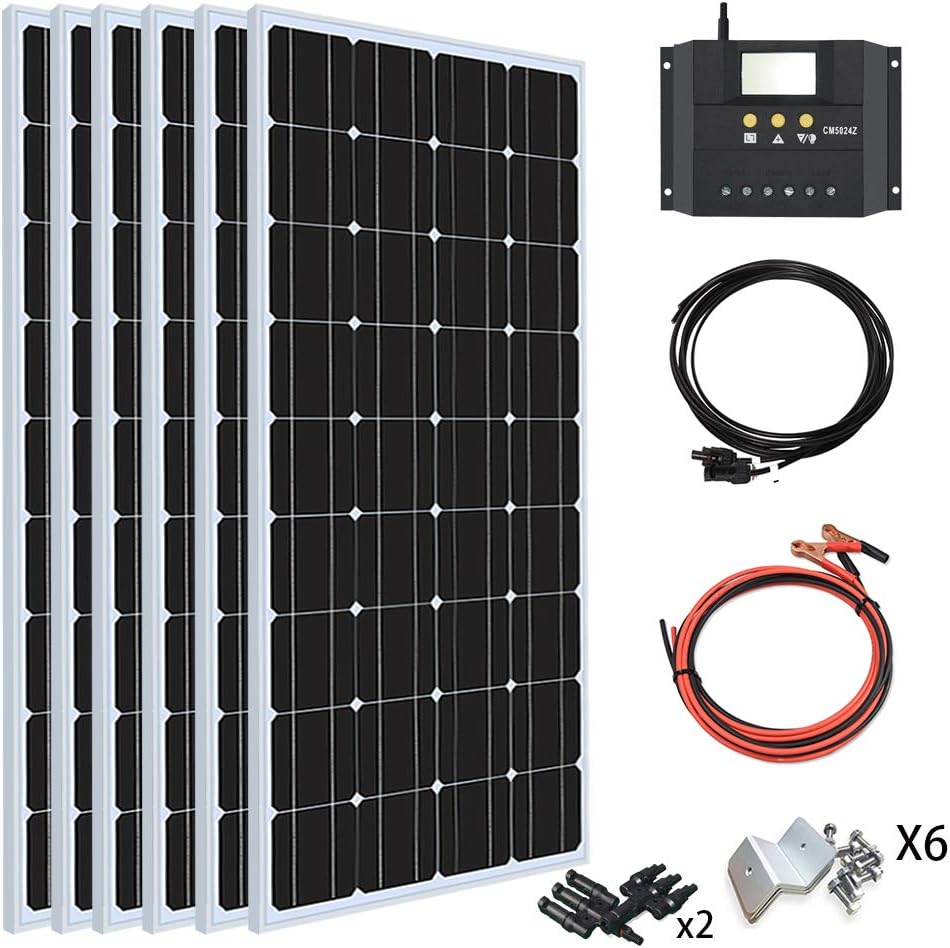 100W 12V Monocrystalline Solar Panel Kit with Charge Controller R31827