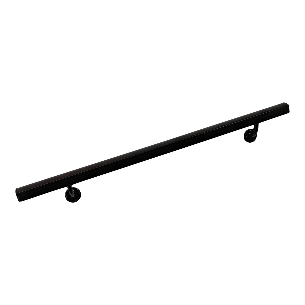 Aluminum Wall Handrail with Mounts, 5& Length, Black Pearl B45503