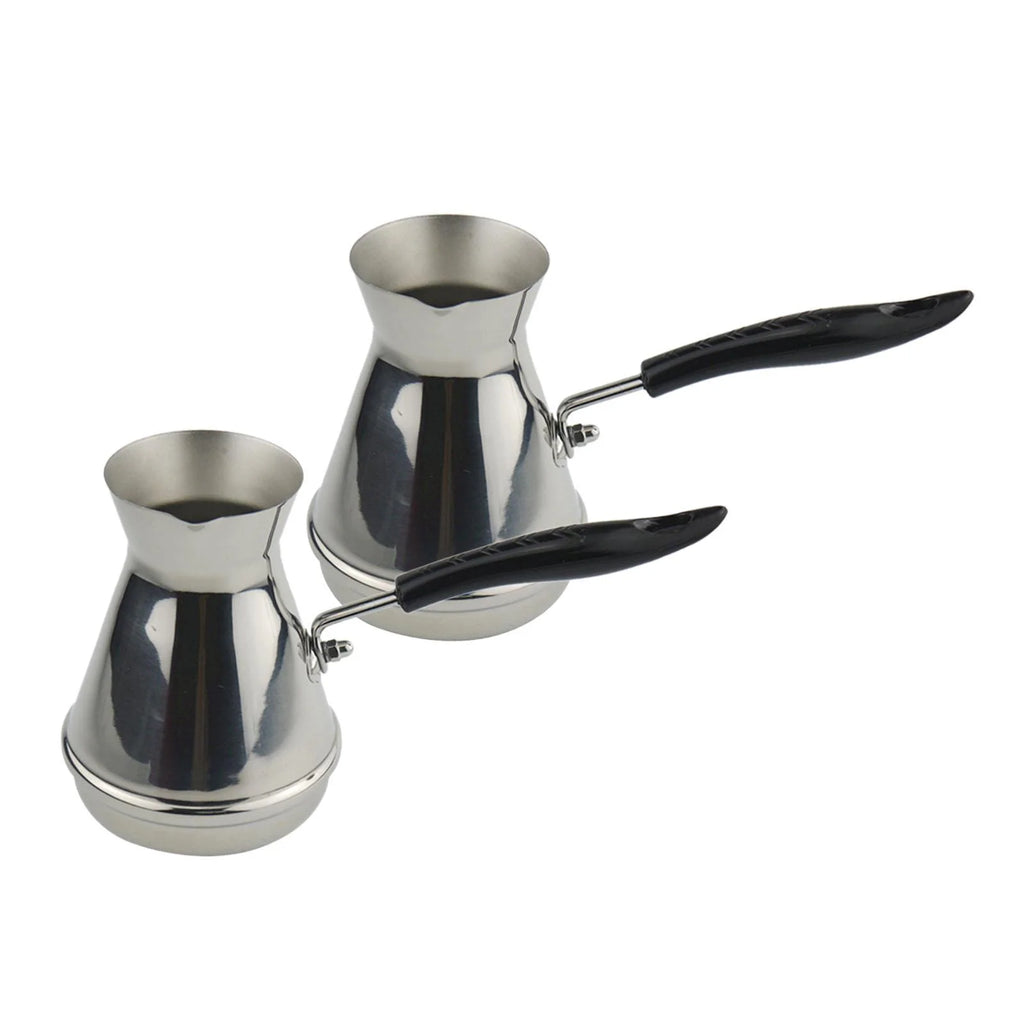 2 Pcs Stainless Steel Turkish Coffee Pot 17oz E836
