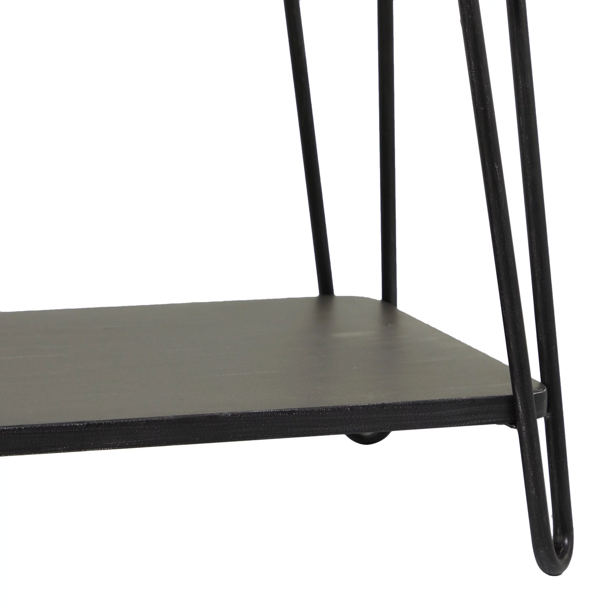 Metal Single Shelf Bench with White Upholstered Seat Q4537