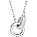 Sterling Silver Interlocking Circle 18" Necklace V590