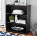 3-Shelf Bookcase with Adjustable Shelves, Black Oak R6473