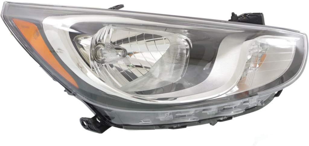 Hyundai Accent Headlight 2012 2013 2014 2015 Pair Black Housing O973