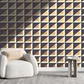 Brown Wall Sticker Geometry Lattice Line Wallpaper 118" X 110" F945754