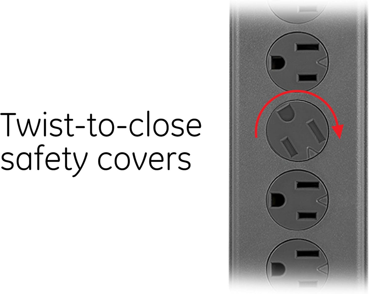7 Outlet Surge Protector Power Strip with 2 USB Ports K325