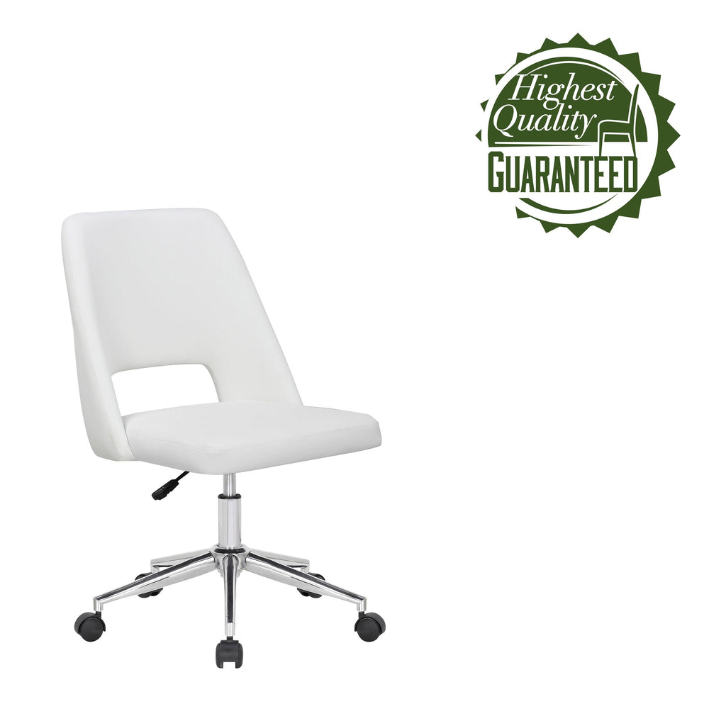 White Fabric Office Task Chair Q732