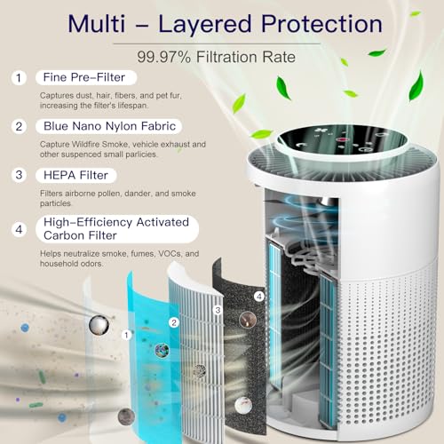 2 Pack H13 True HEPA Air Purifiers with Night Light P650092