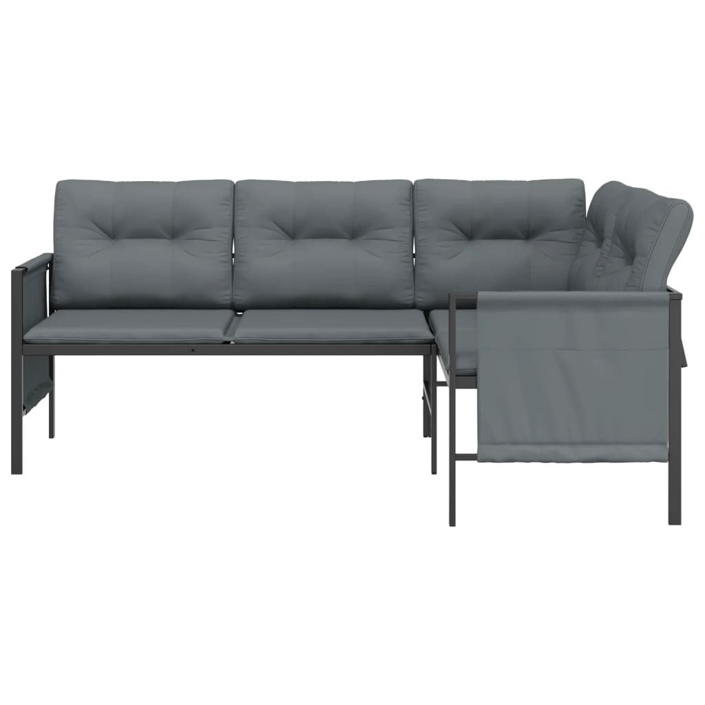 Anthracite Steel and Textilene Patio Corner Sofa B84400