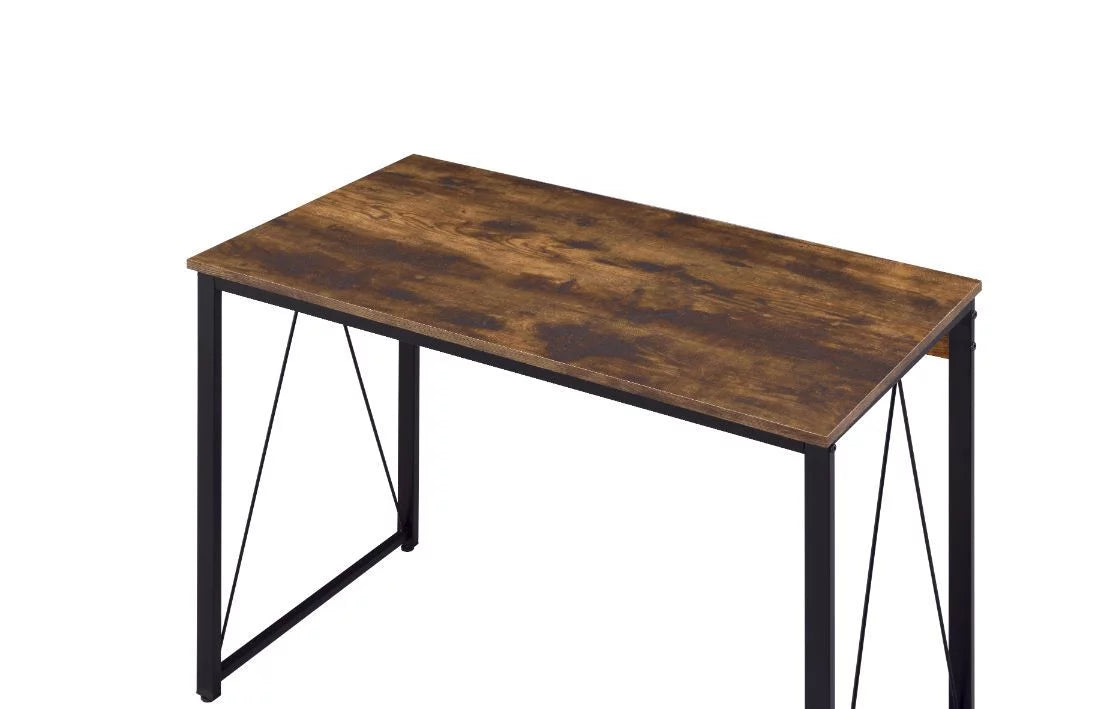 Weathered Oak Black Writing Desk V6954