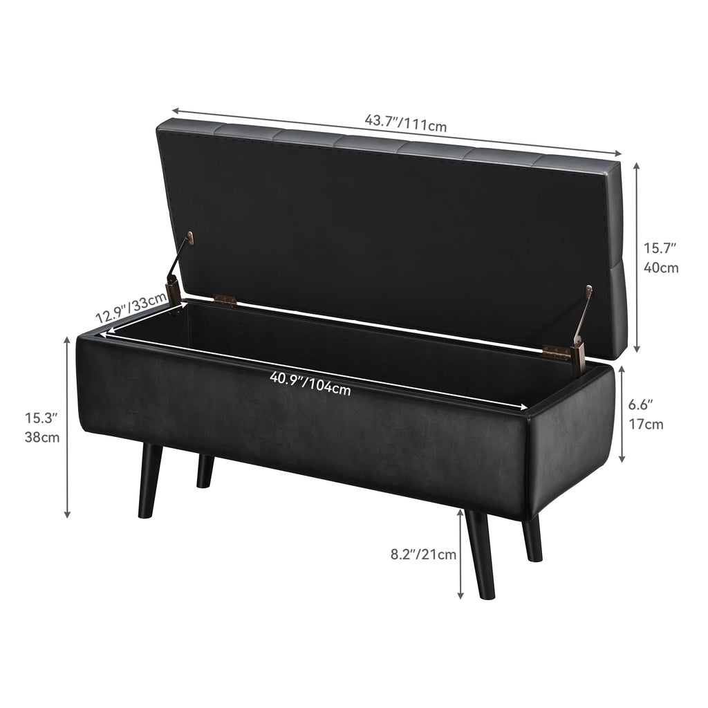 Faux Leather Storage Ottoman Bench P3529