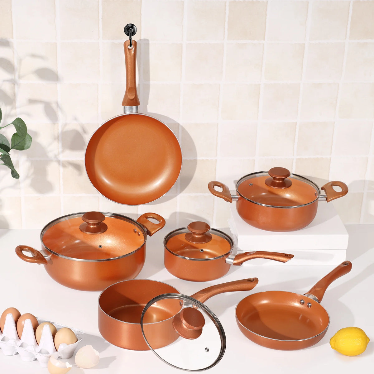 10-Piece Ceramic Nonstick Aluminum Cookware Set K50385