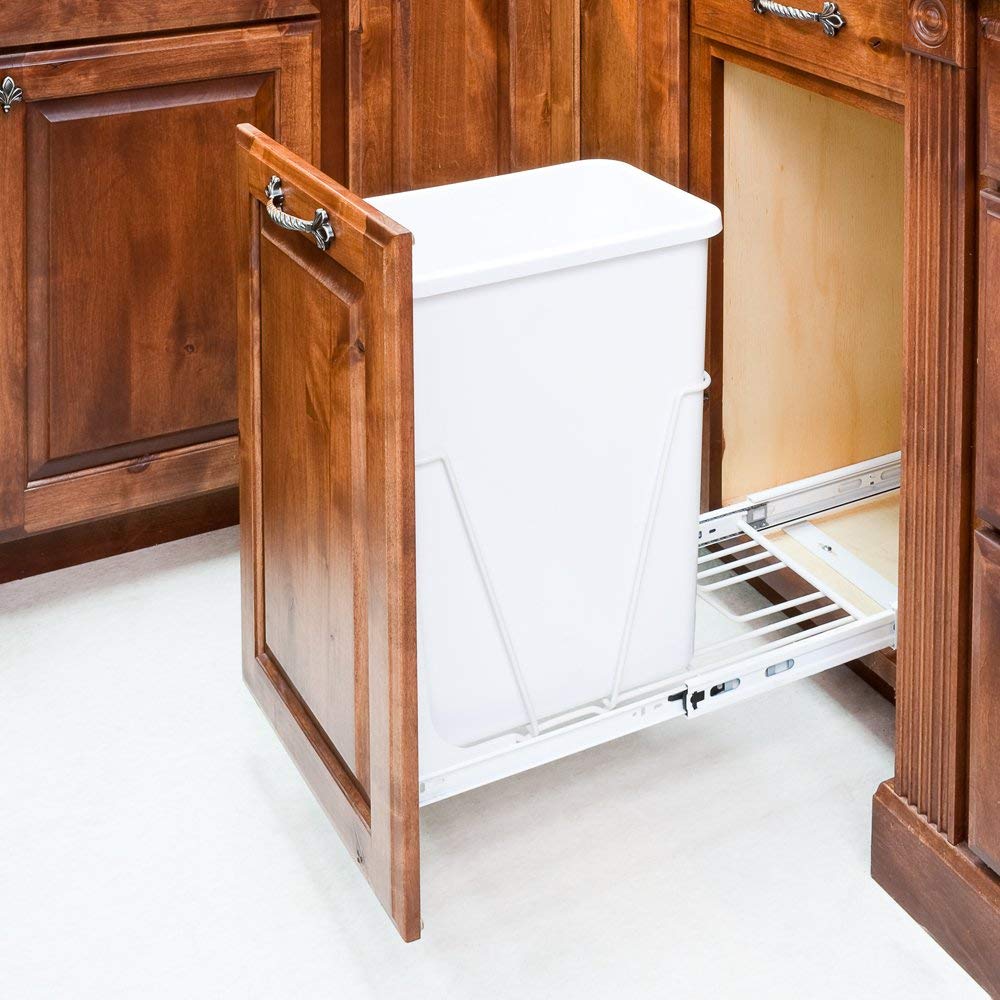 35-Quart Black Single Pull-Out Waste Container System C98677