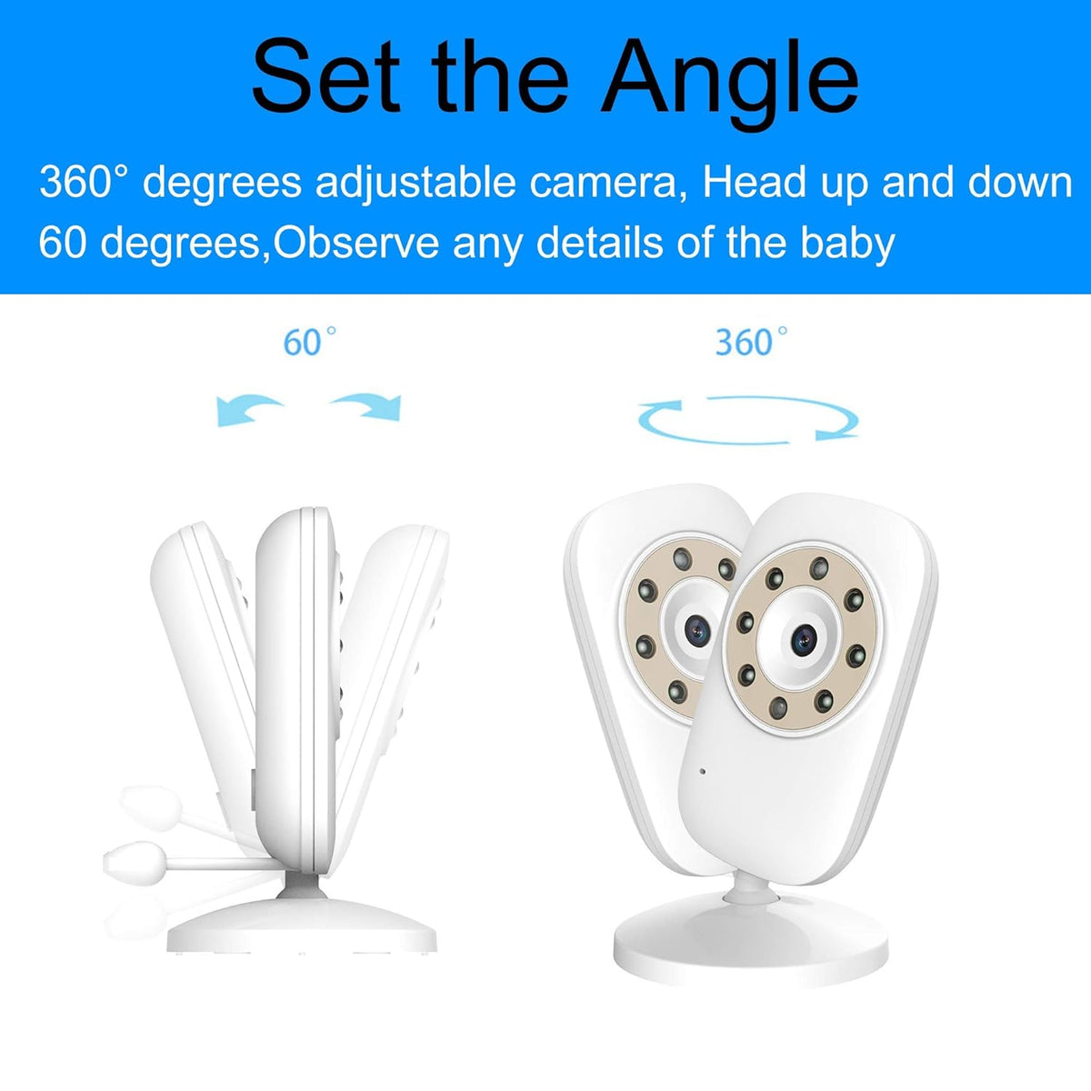 Baby Monitor with Camera and Video, Two-Way Audio, Infrared Night Vision, 3.5 inch, Pack of 2 T983139