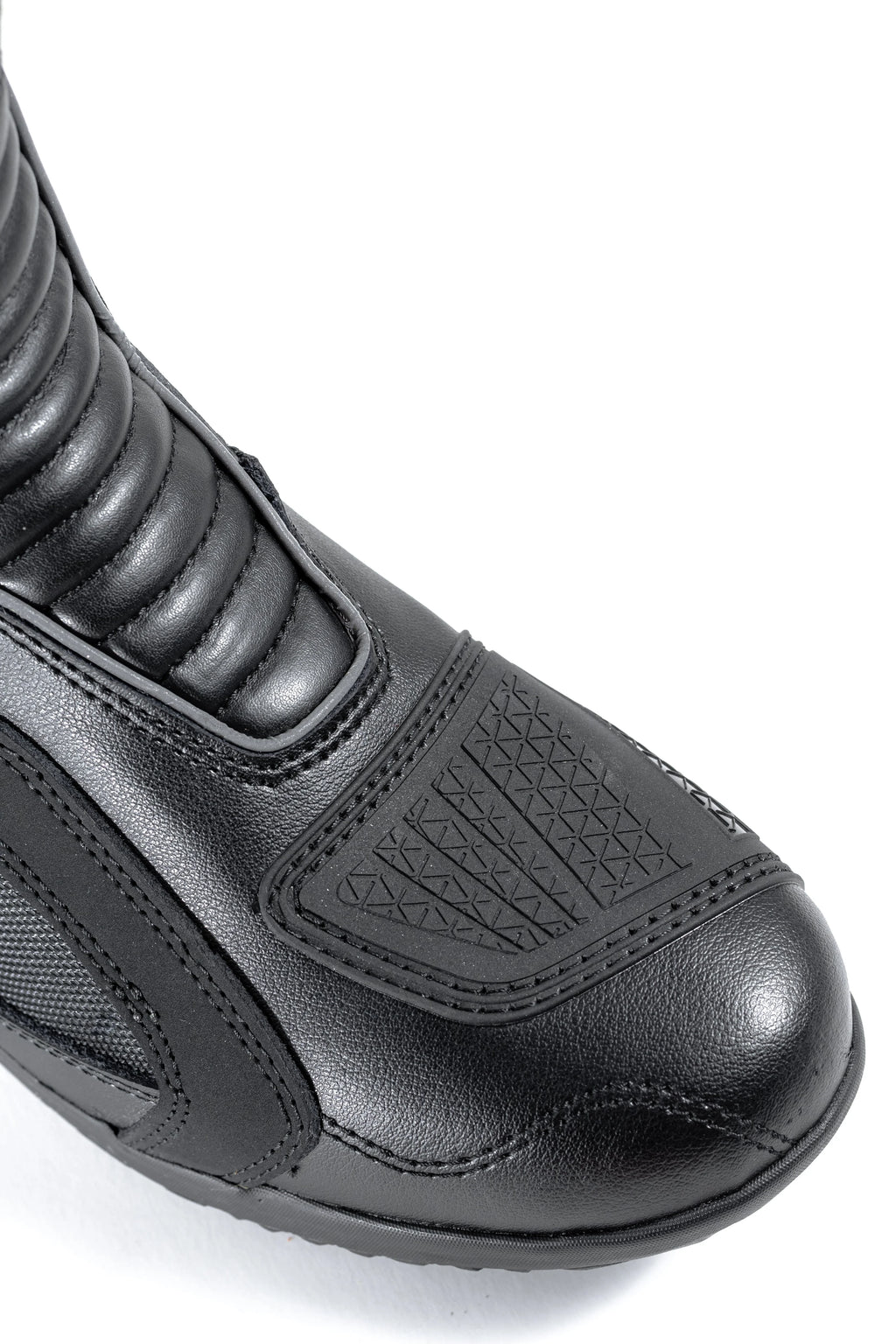 Black Synthetic & Real Leather Motorcycle Touring Boots Size 11 H86435