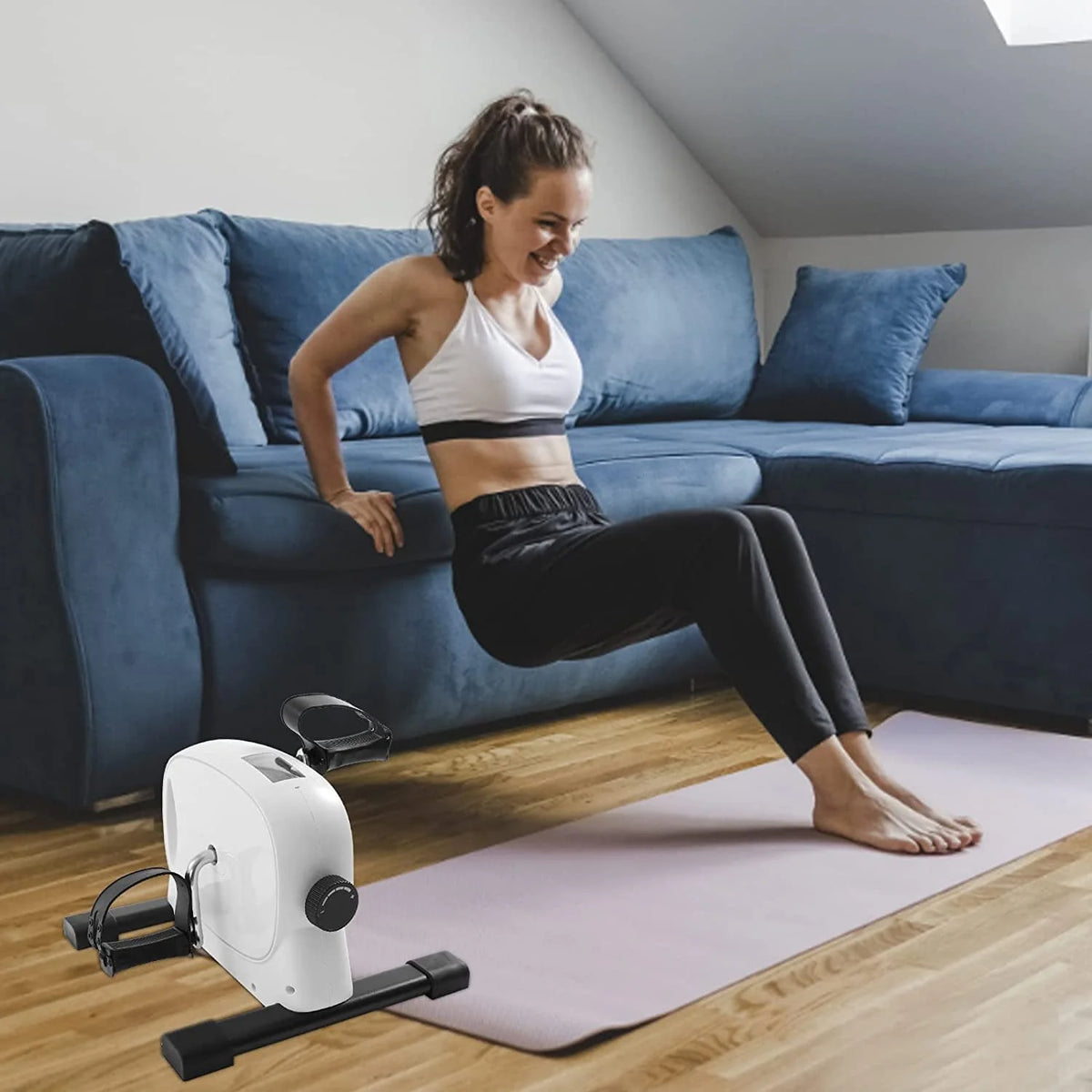 Mini Exercise Bike with LCD Screen Black T50803