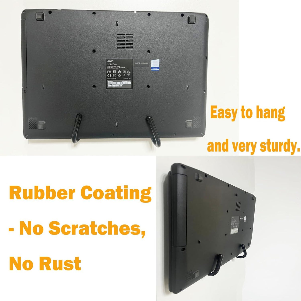 2 Pack Adjustable Black Metal Plate Hangers W735300