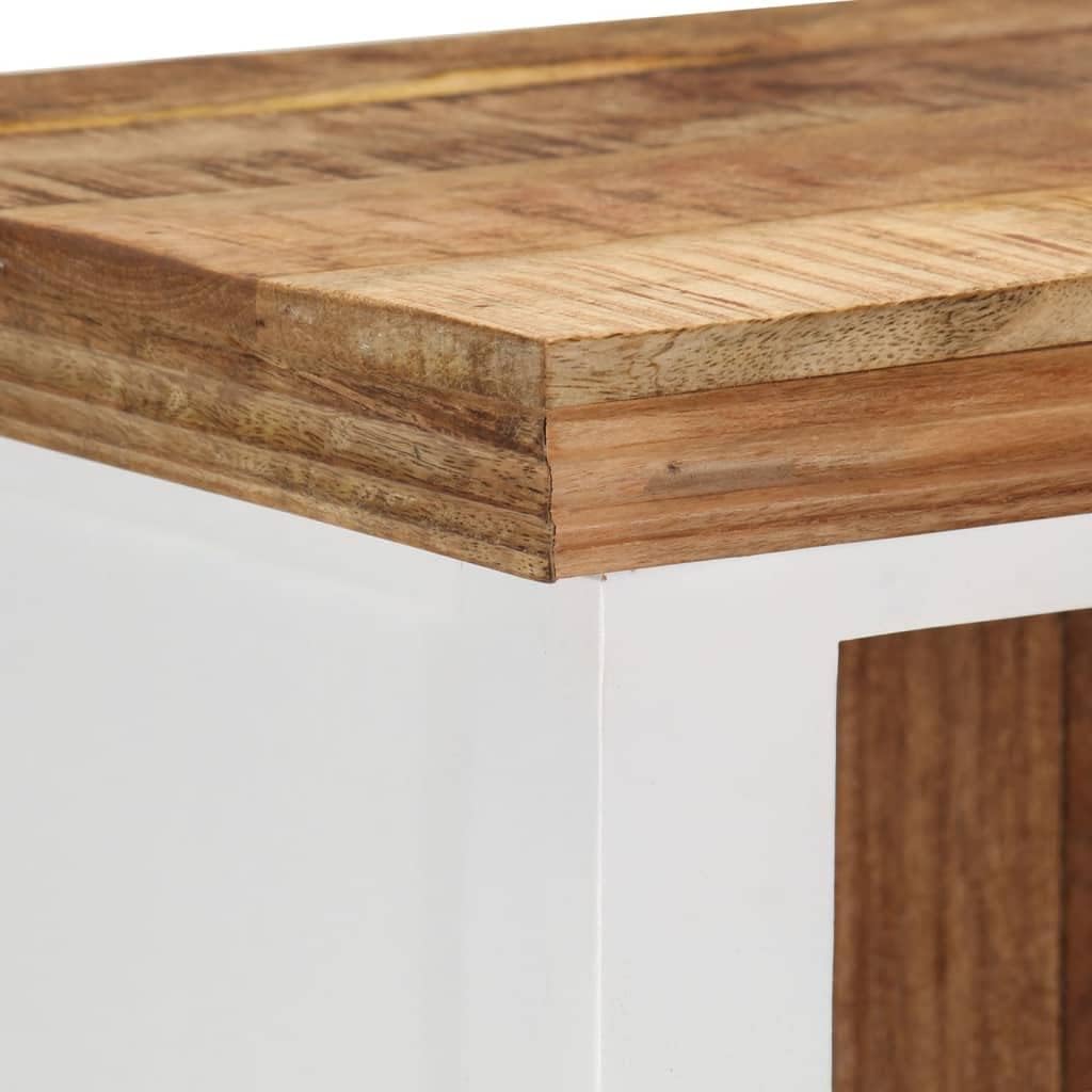 Brown&White Solid Wood Sideboard E75653