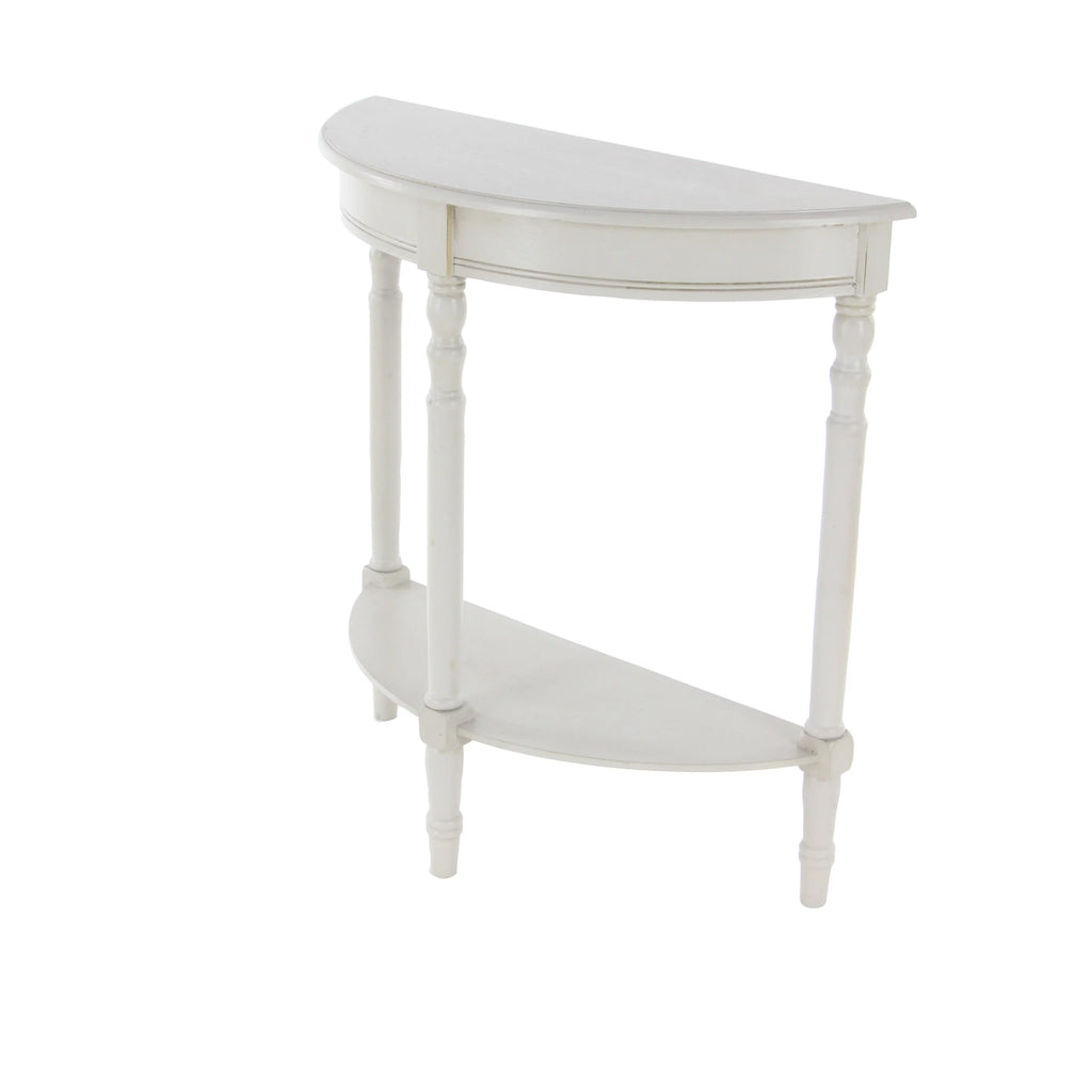 Cream Half Moon Wood Console Table S789