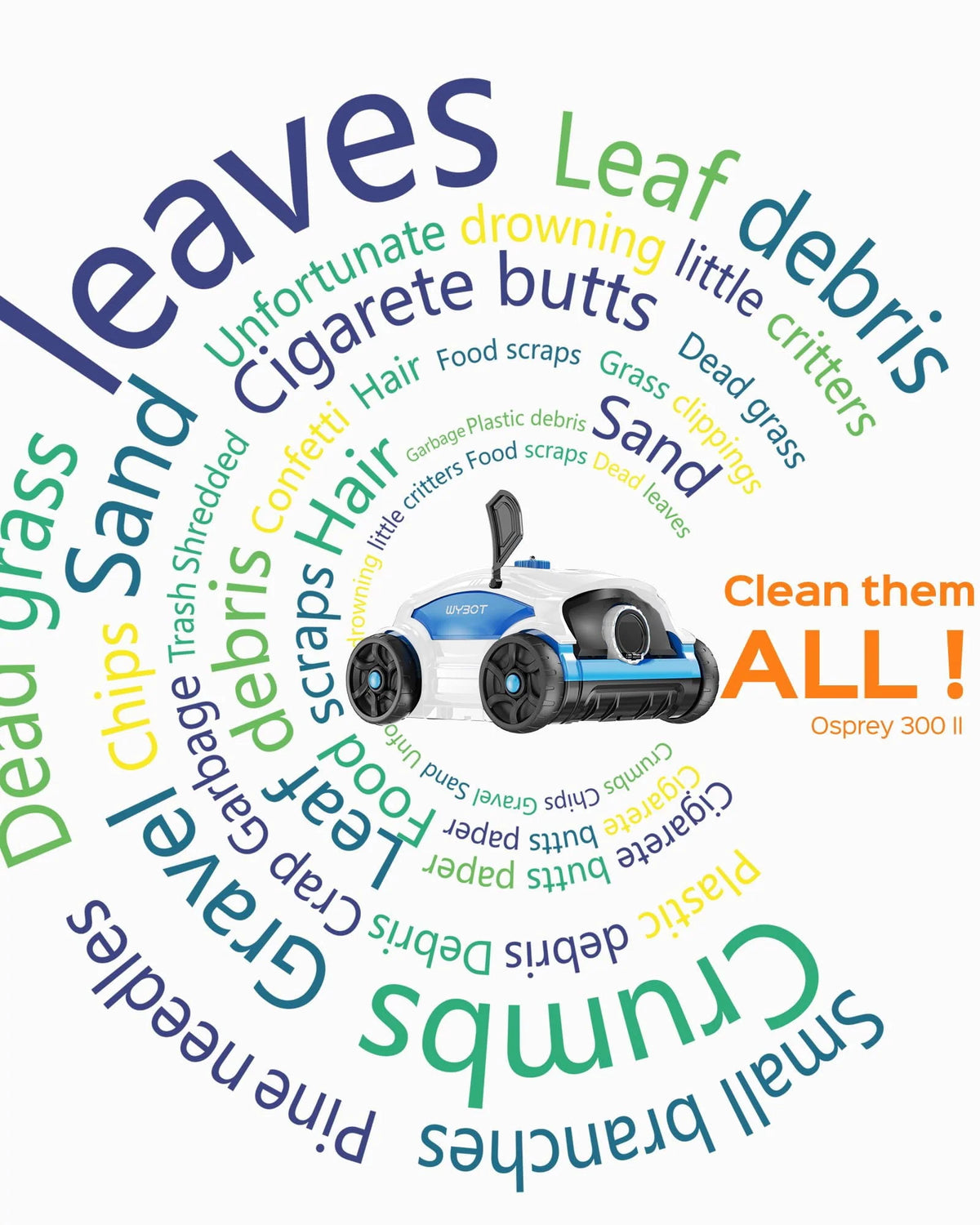 Cordless Robotic Pool Cleaner 45W 130Mins Black and Blue R688