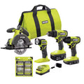 18V Cordless 4-Tool Combo Kit with Batteries, Charger, and 50-Piece Driving Kit A29052