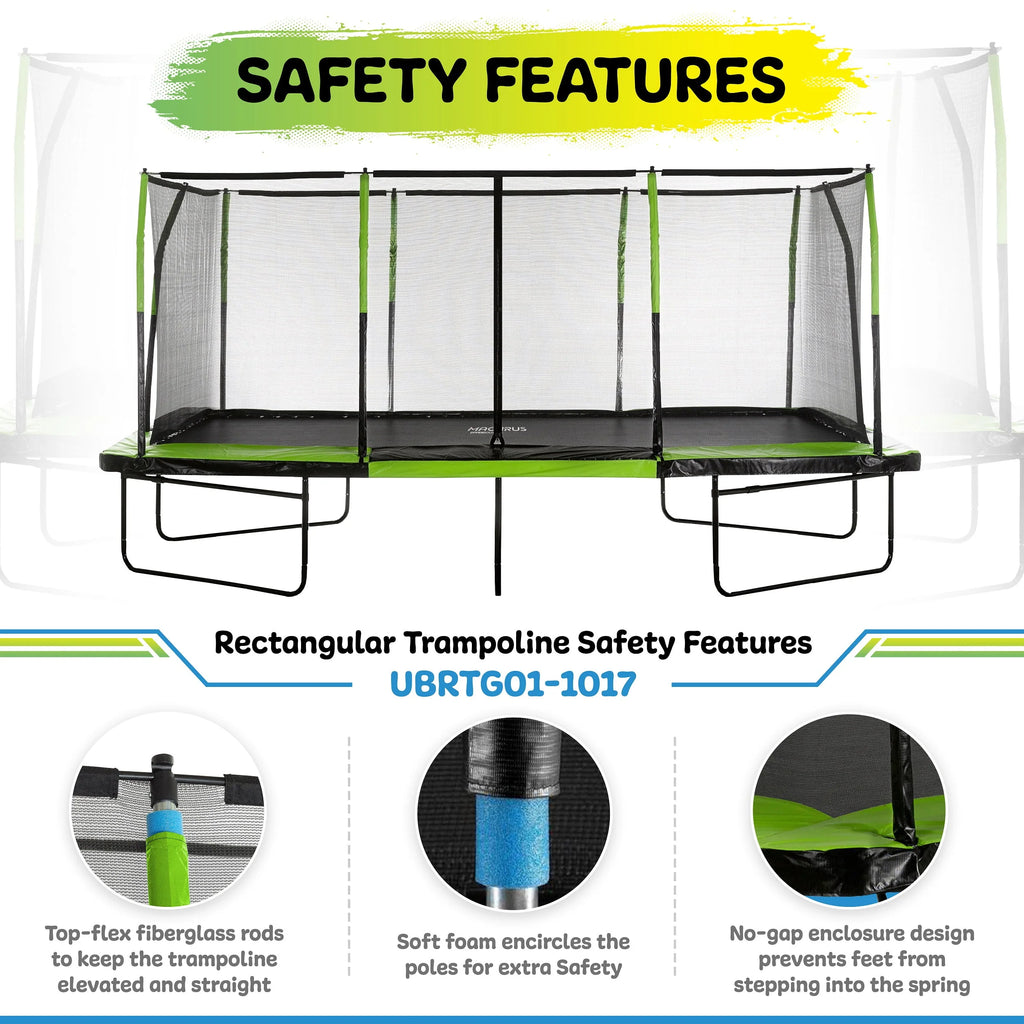 10' X 17' Rectangular Trampoline Set with Enclosure System C15102