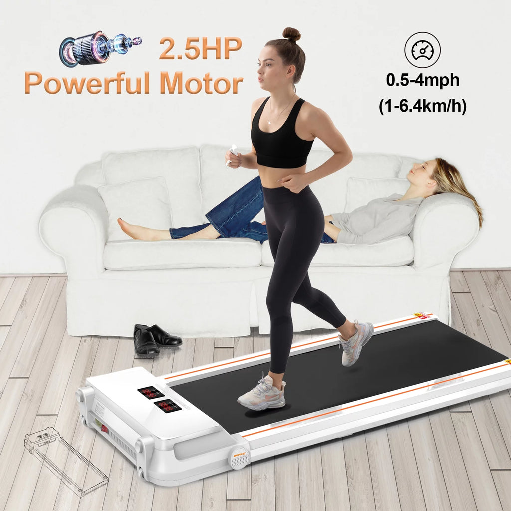 White Slim Under Desk Treadmill G453
