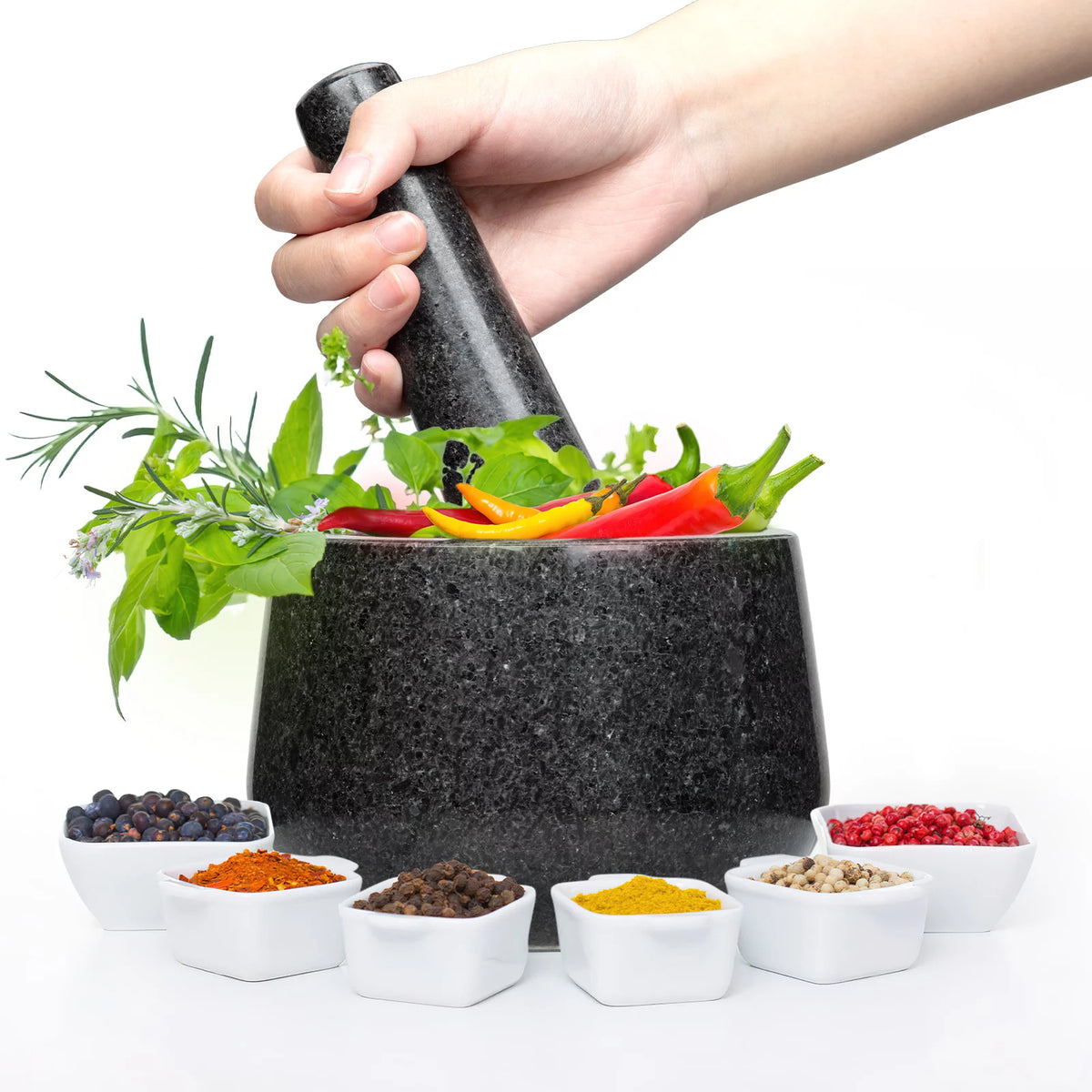 Heavy Duty Polished Stone Mortar and Pestle V13010