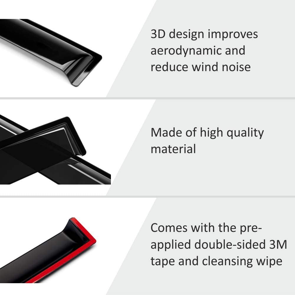 Glass Tape-on Rain Guards for Kia Sportage, 4 Pieces V29227