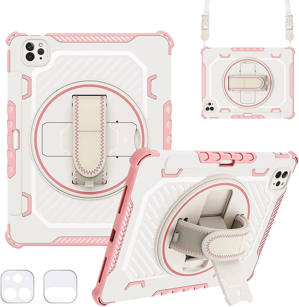 Heavy Duty Protective Case for iPad Pro 12.9 Inch with Rotating Hand Strap & Stand I4777