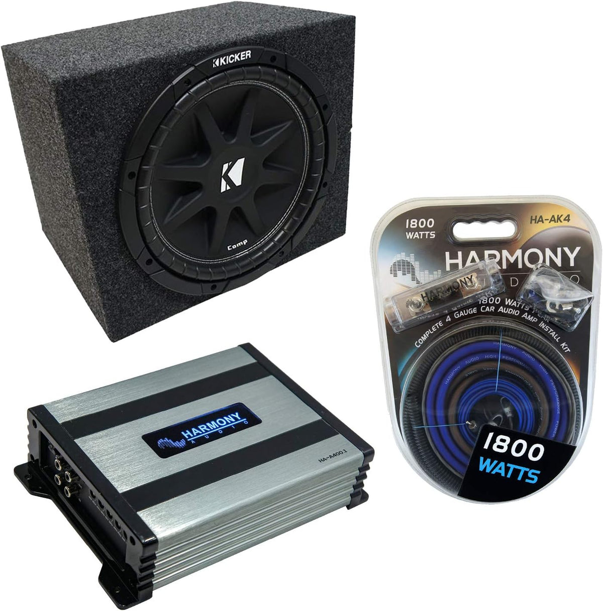 Single 10 Subwoofer Enclosure & Amp Bundle L63317