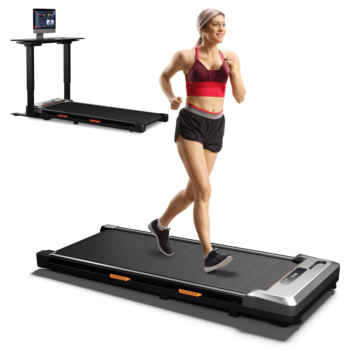 2 in 1 Under Desk Treadmill with Remote Control and LED Display A7457