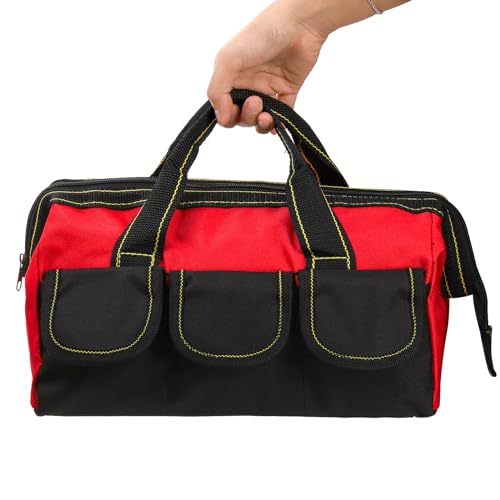 3 Pack 13 Inch Tool Bag with Waterproof Base, Heavy Duty Tool Storage Bag Organizer, 5 Pockets T98139