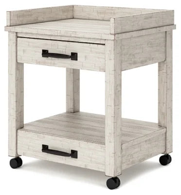 Whitewash Printer Stand with 2 Drawers Q565