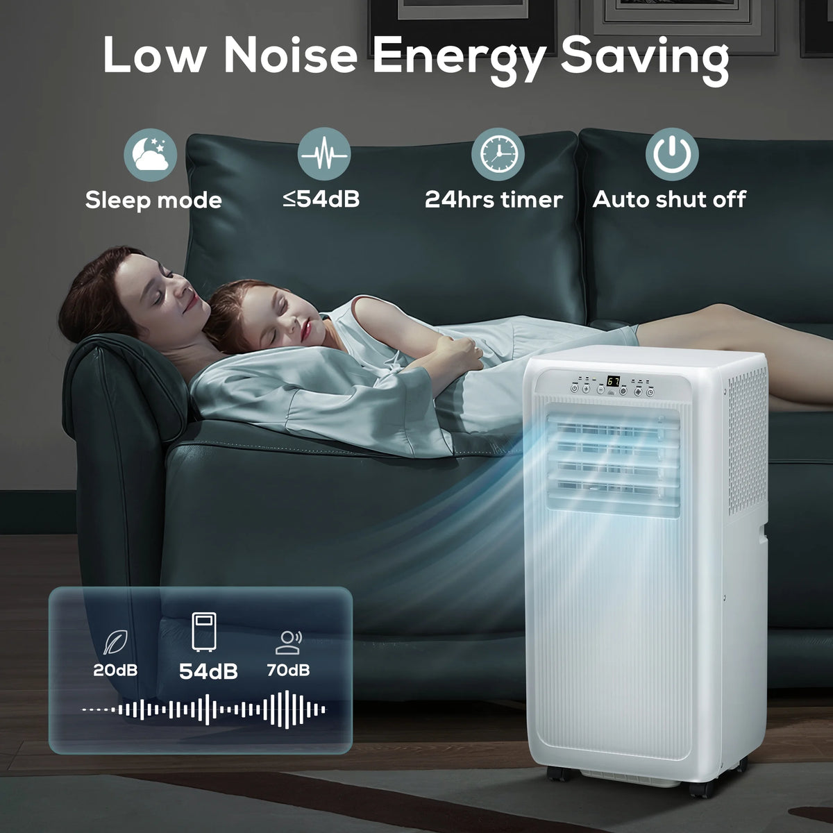 5000BTU Portable Air Conditioner 3 in 1 with 24-Hour Timer J67573