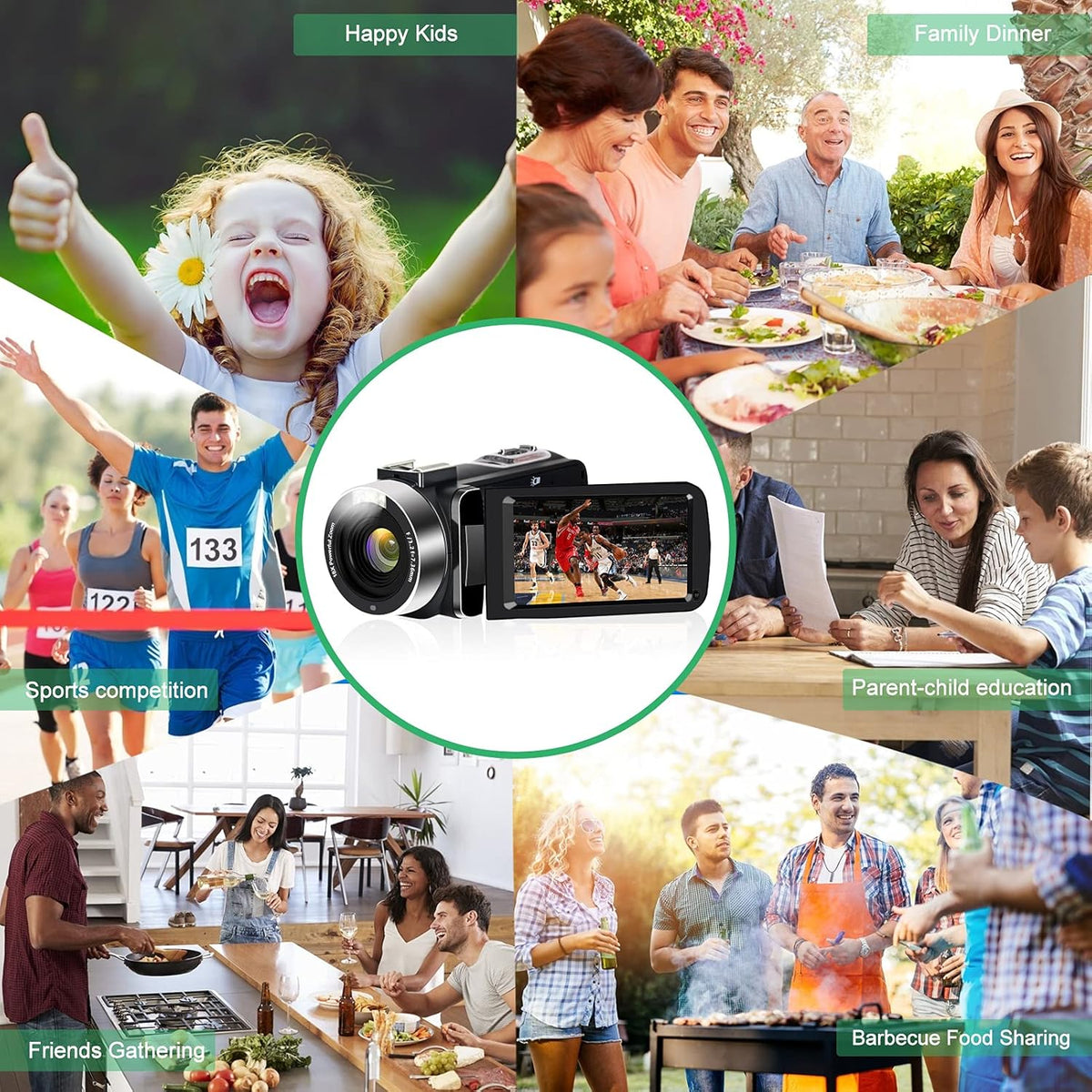 1080P 30FPS 3.0 Inch 270 Degree Rotation 16X Zoom Camcorder Y491797