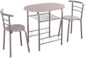 3 Piece Dining Table & Chair Set with Wine Rack Storage Shelf V391