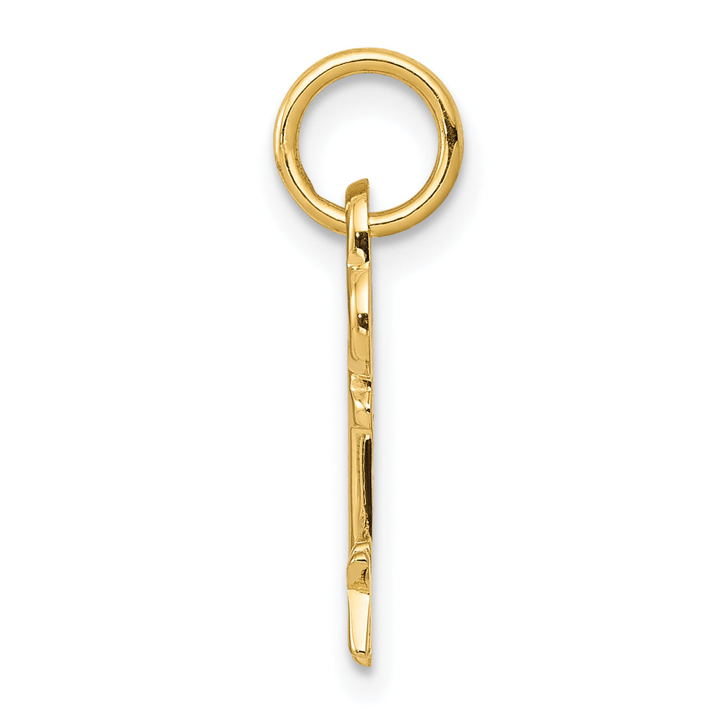 14K Yellow Gold Key Letter K Initial Pendant Charm M518