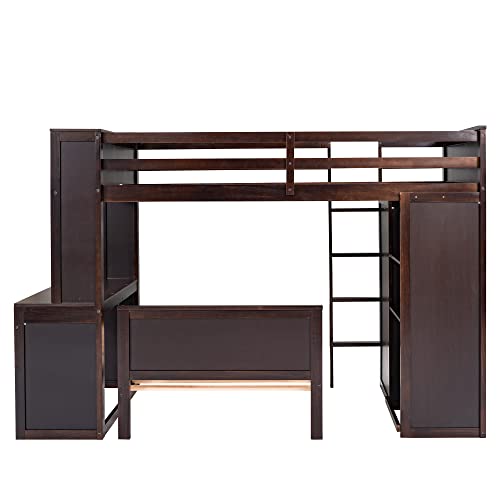 Twin Over Twin Solid Wood Bunk Bed with Storage I741