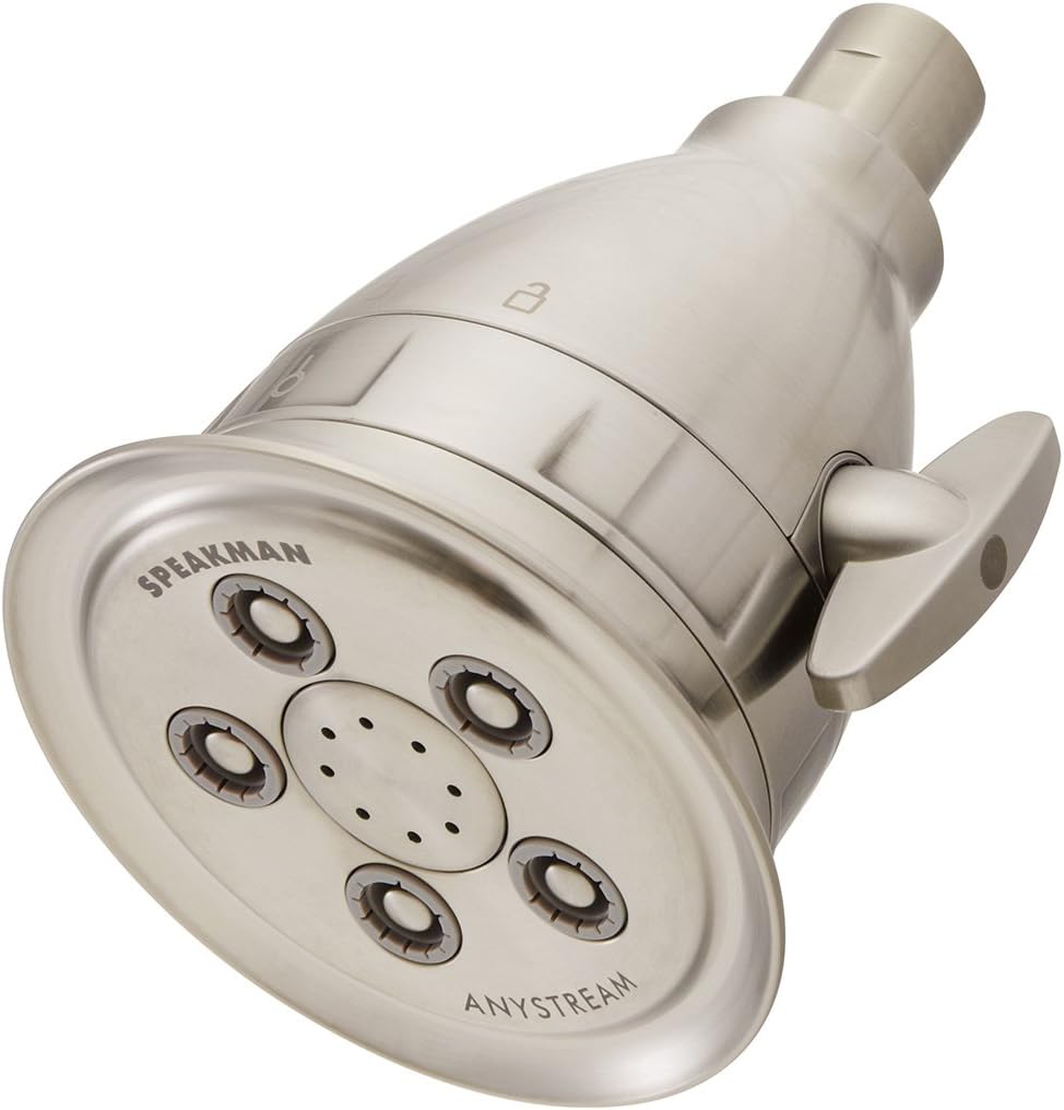 Brushed Nickel High Pressure Adjustable Showerhead with Filter, Pack of 2 A1853