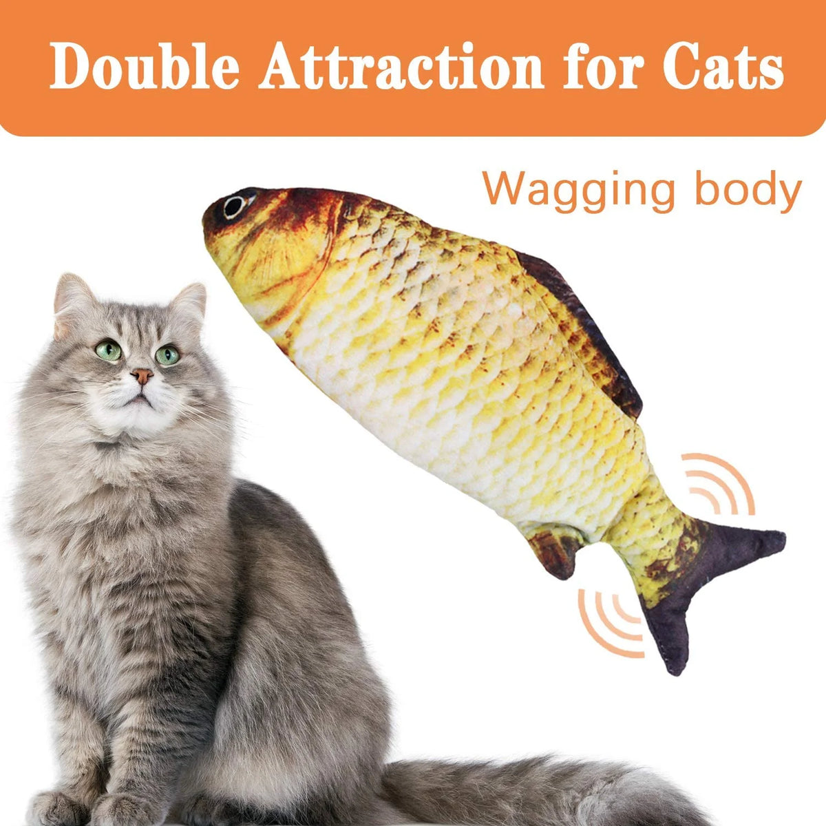 Electric Moving Wagging Fish Cat Toy Y3932