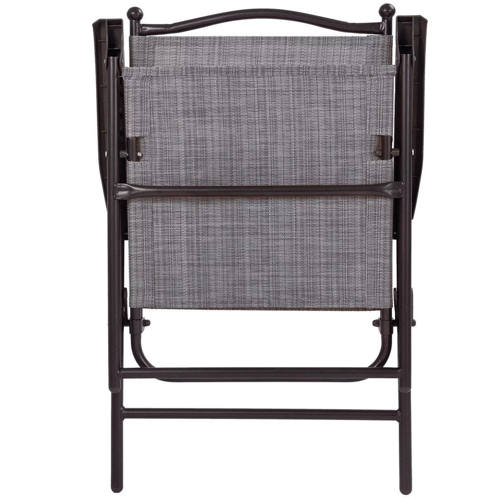 Set of 2 Black Folding Sling Back Chairs I9070