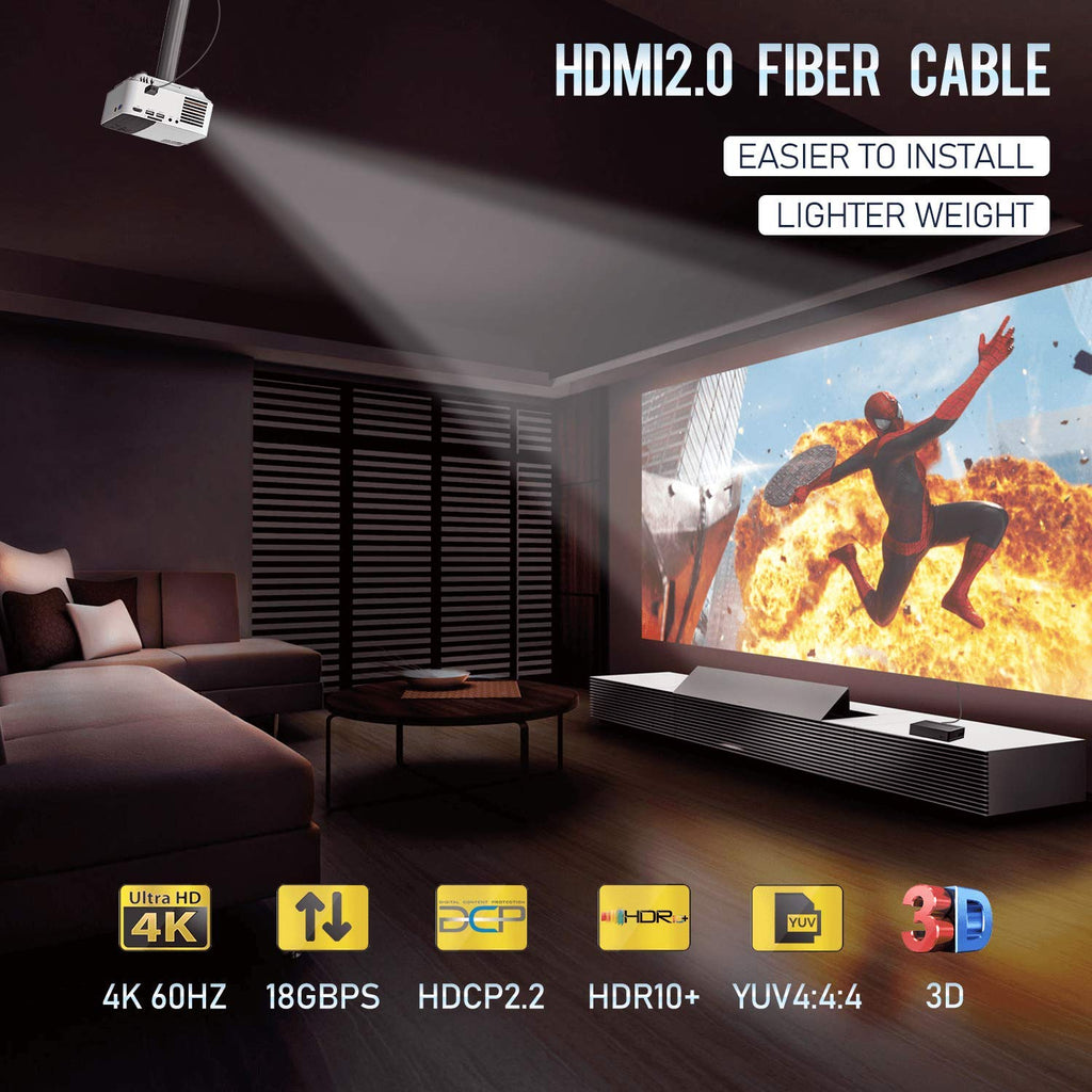Fiber Optic HDMI Cable 50 Feet 4K60Hz 18Gbps HDR10 ARC O64098