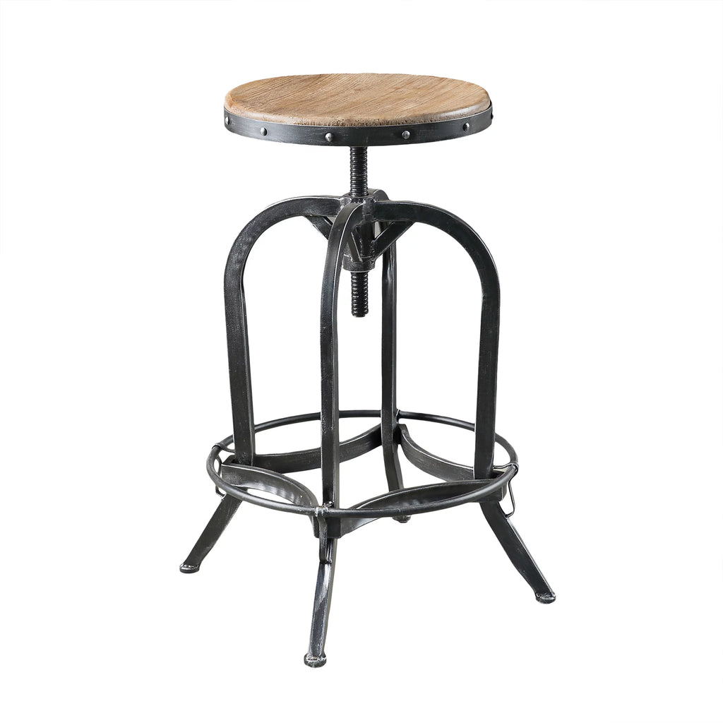 Adjustable Swivel Fir Wood Barstool R6057