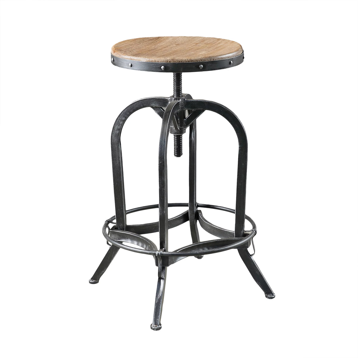 Adjustable Swivel Fir Wood Barstool R6057