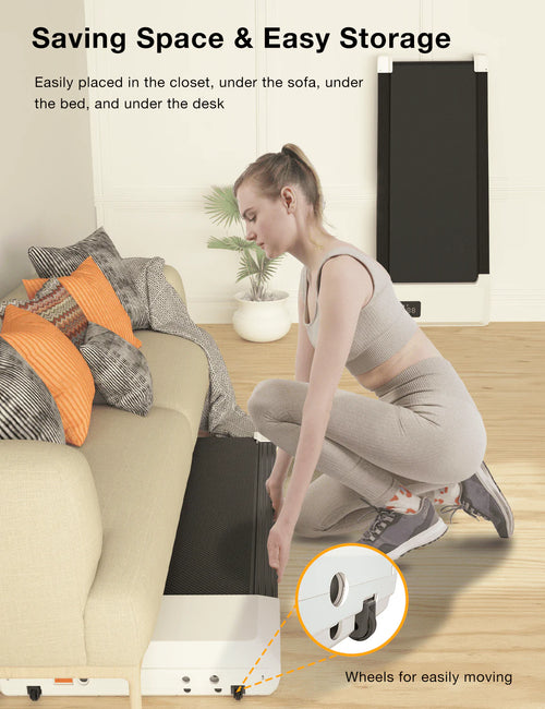 2 in 1 Under Desk Treadmill with Remote Control and LED Display G5568