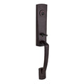 Bronze Single Cylinder Handleset with Round Door Knob and Square Rose K20662