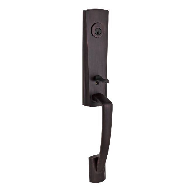 Bronze Single Cylinder Handleset with Round Door Knob and Square Rose K20662